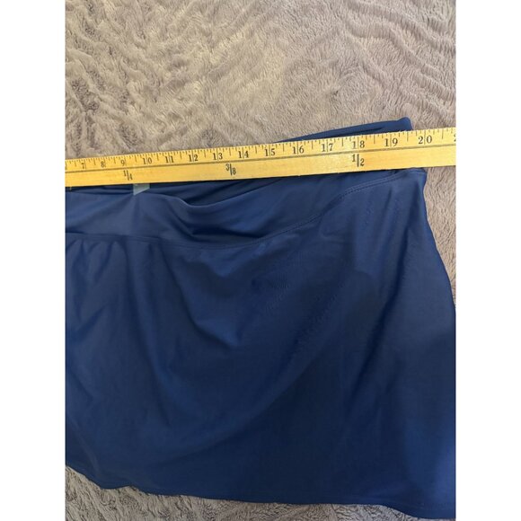 Basic Edition Womens Navy Blue Athletic Swim Skirt With Built-In Briefs - Picture 3 of 8